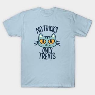 No Tricks Only Treats Cat Humor T-Shirt